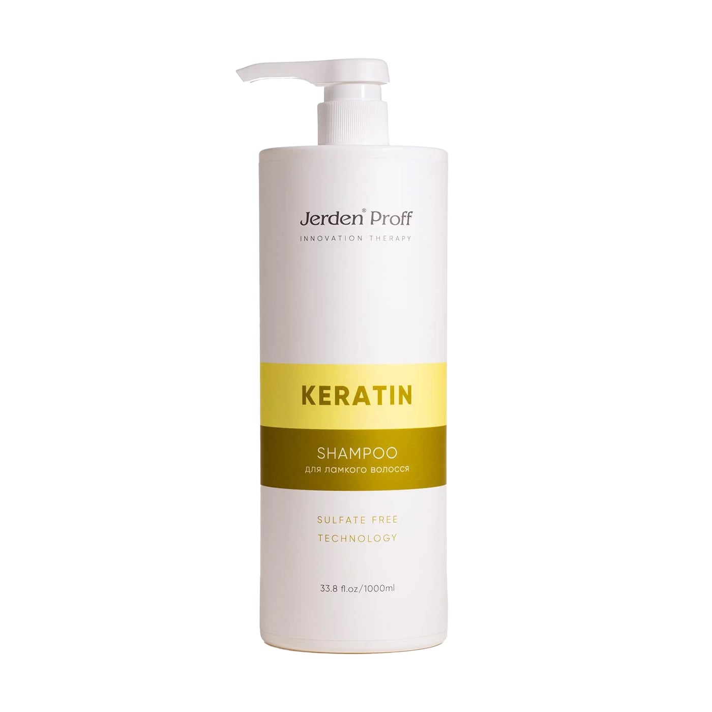 Безсульфатний шампунь для волосся Jerden Proff Innovation Therapy Keratin Sulfate Free Shampoo з кератином та протеїнами шовку, 1 л